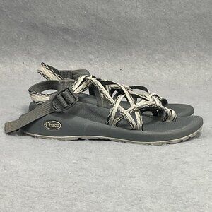 Chaco Z/ Volv X2 Woman's 10 Wide Black Gray Strappy Sandals Toe Loop‎